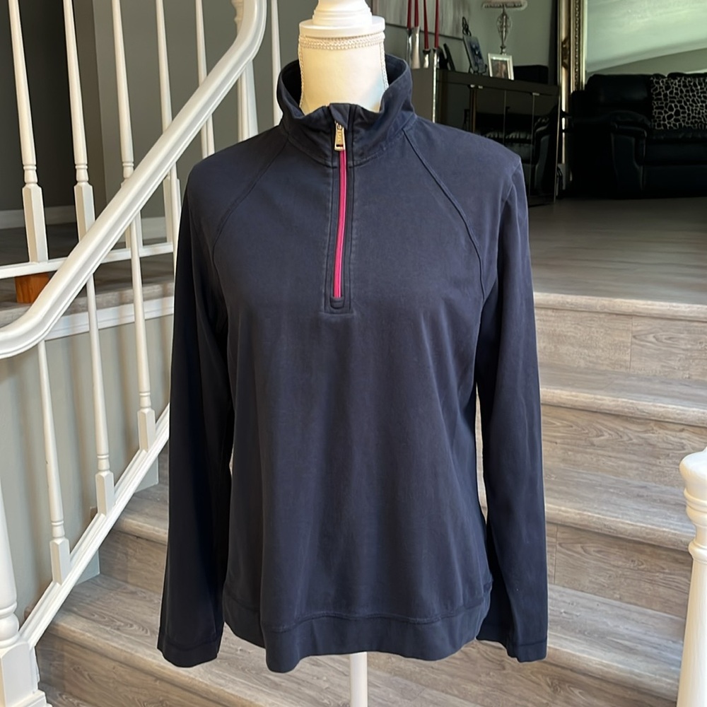 Lauren Ralph Lauren Navy & Pink Long Sleeve 3/4 Zip